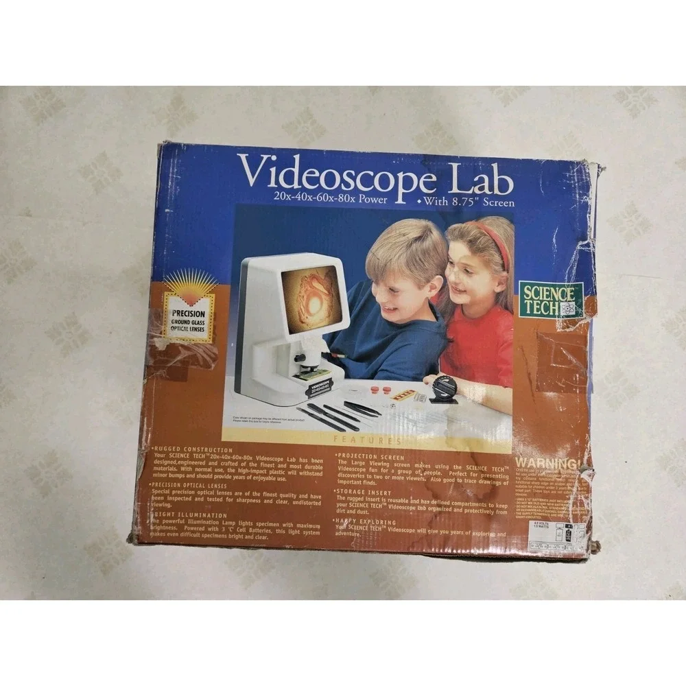 SCIENCE TECH VIDEOSCOPE LAB 36687 WITH 20X-40X 80x POWER PCS 8.75